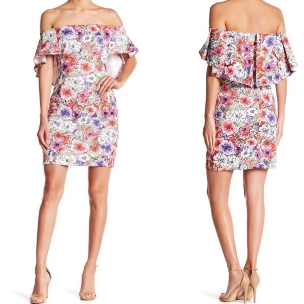 Alexia Admor Floral Off Shoulder Mini Girl Preppy Dress